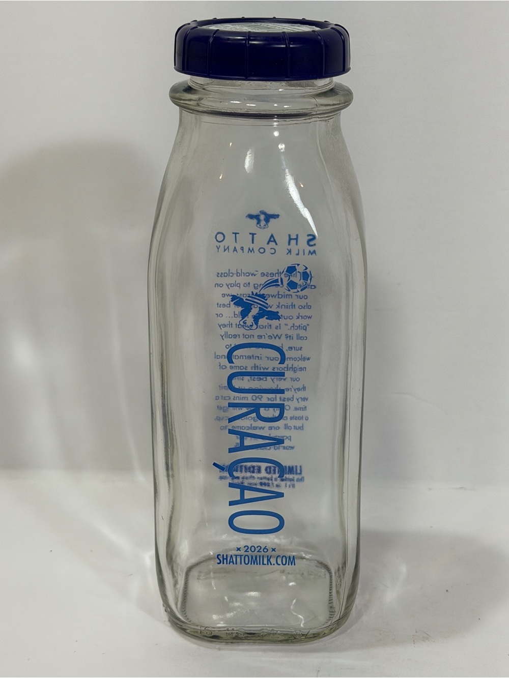 Shatto CURACAO Milk Bottle FIFA World Cup Soccer 2026 Football Limited EMPTY